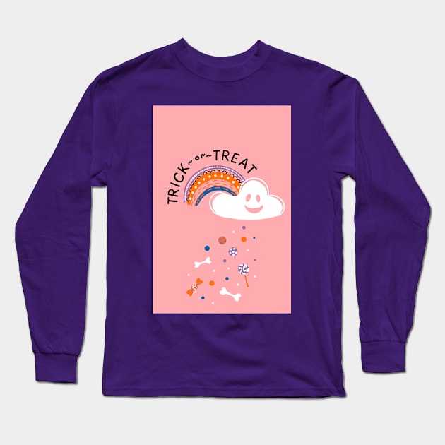 Halloween style rainbow, cloud and sweets Long Sleeve T-Shirt by DanielK